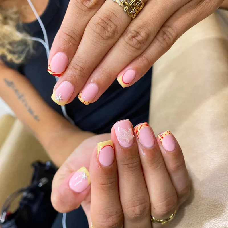 Summer Coral Sunset Shimmer - Da Nang Nail Art